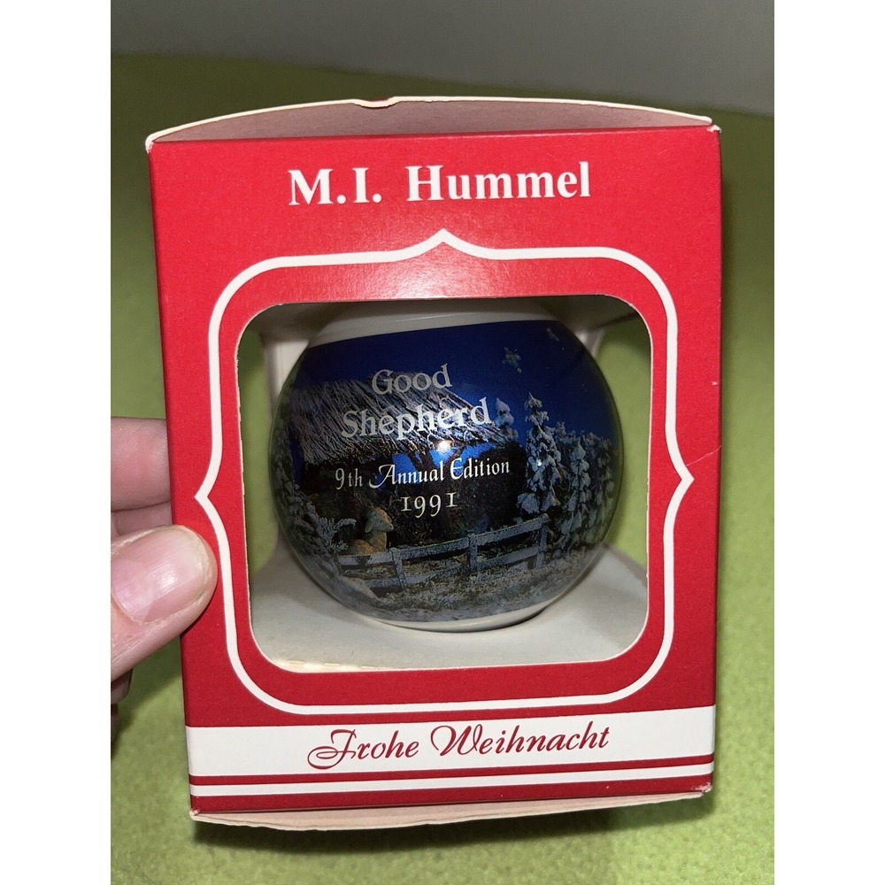 M.I. Hummel Christmas Ornament , Glass Ball Good Shepard , Ars Edition , Angels